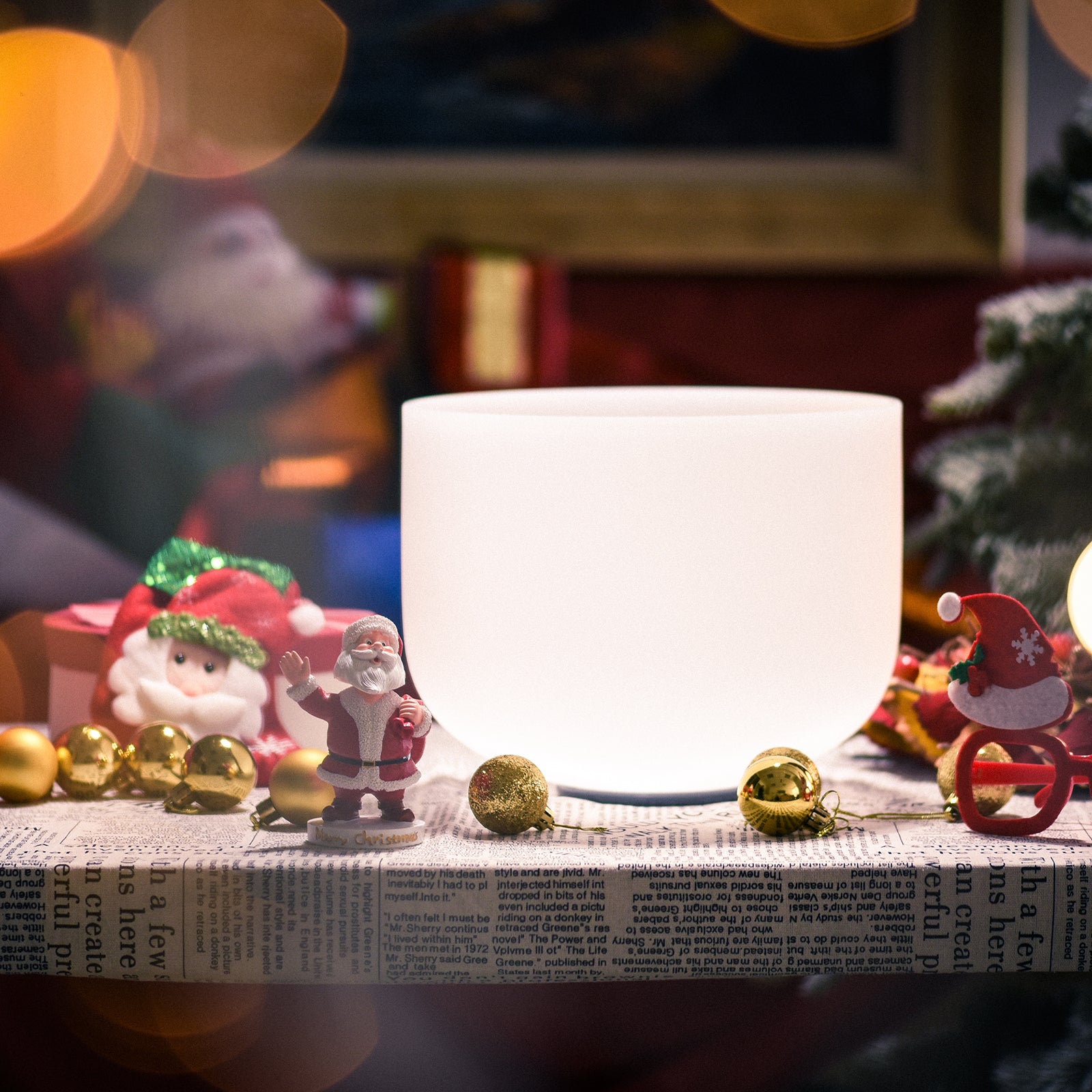 TOPFUND Solfeggio 174 Hz Crystal Singing Bowl 12 inch ( F3-6.1 ) - TOPFUND Crystal Singing Bowl